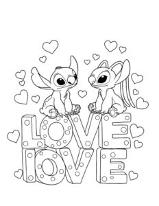 Desenho de Stitch Angel Desenho Colorir Imprimir 19