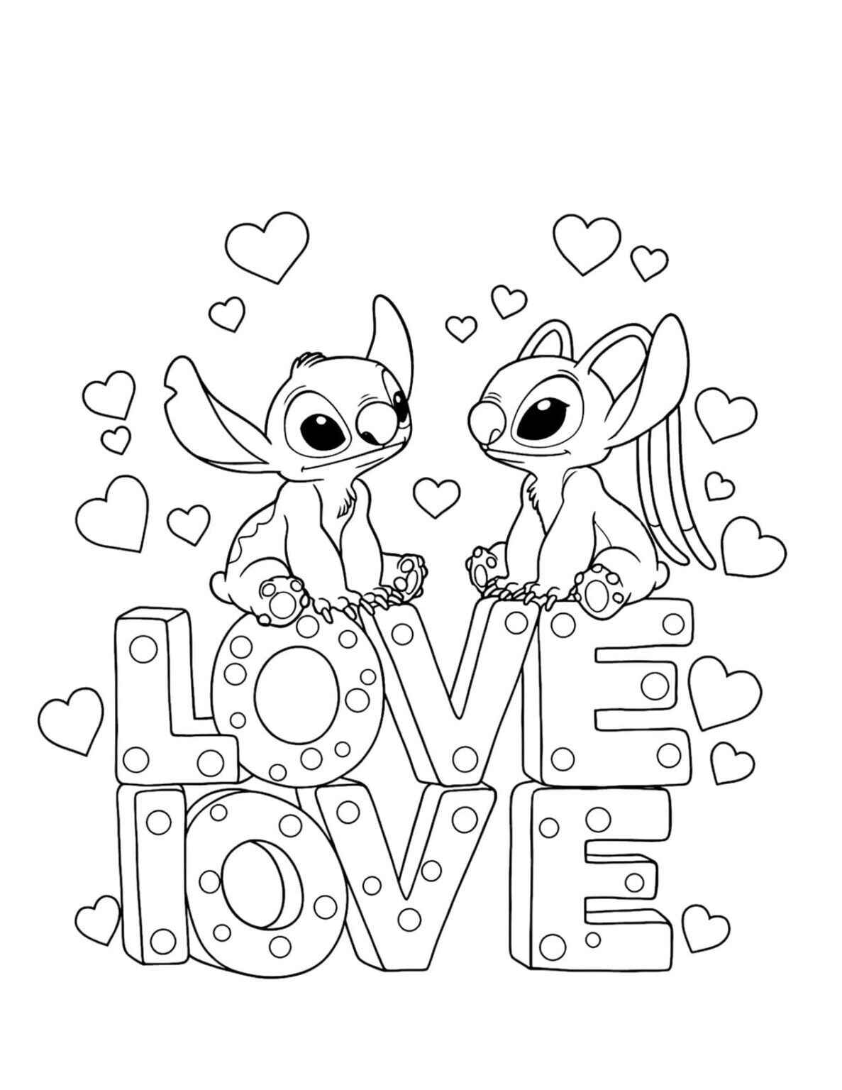 Desenho de Stitch Angel Desenho Colorir Imprimir 19