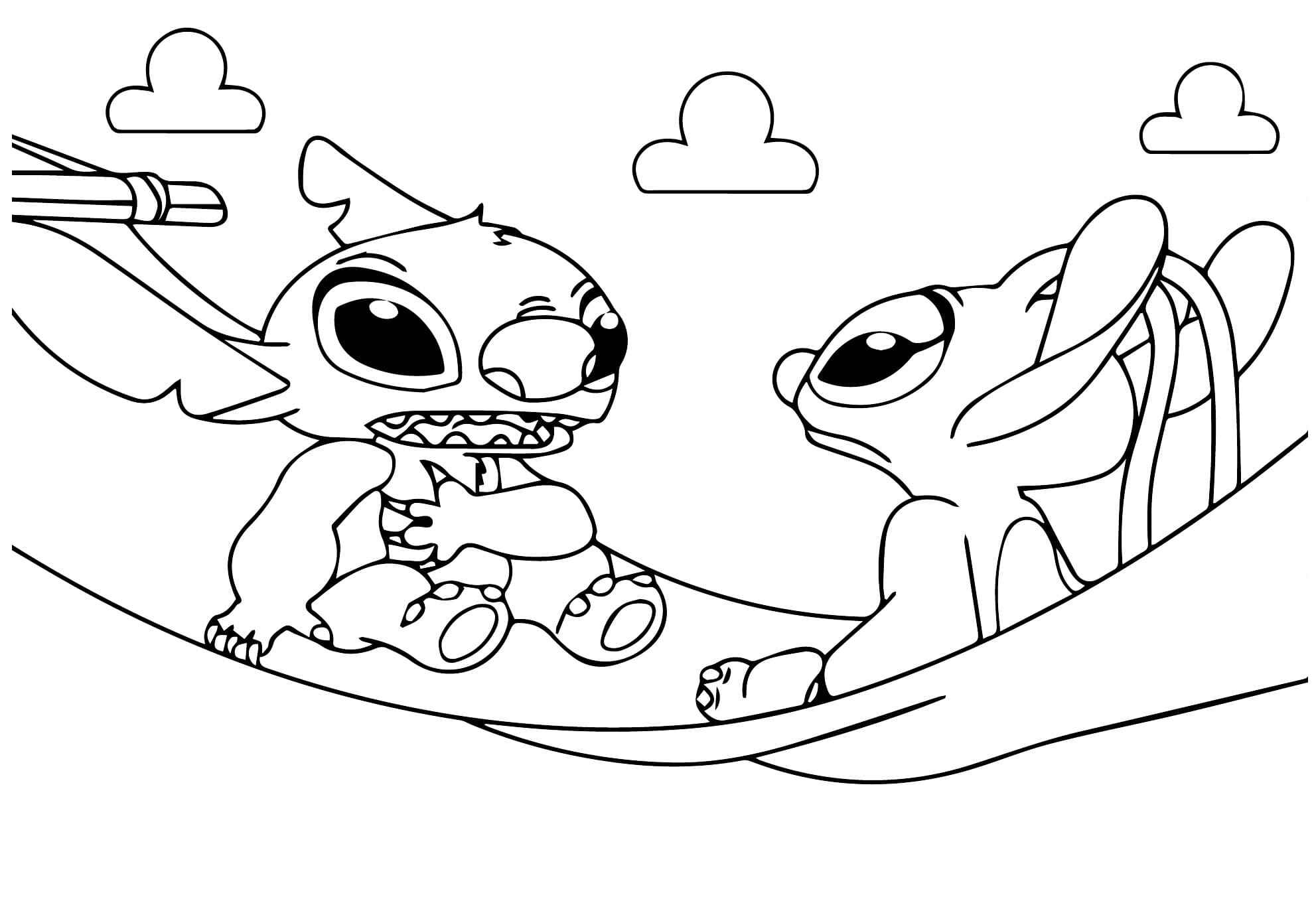 Desenho de Stitch Angel Desenho Colorir Imprimir 43