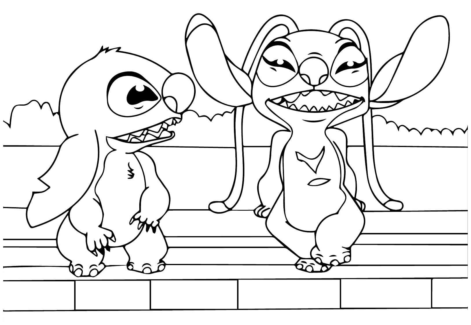 Desenho de Stitch Angel Desenho Colorir Imprimir 44