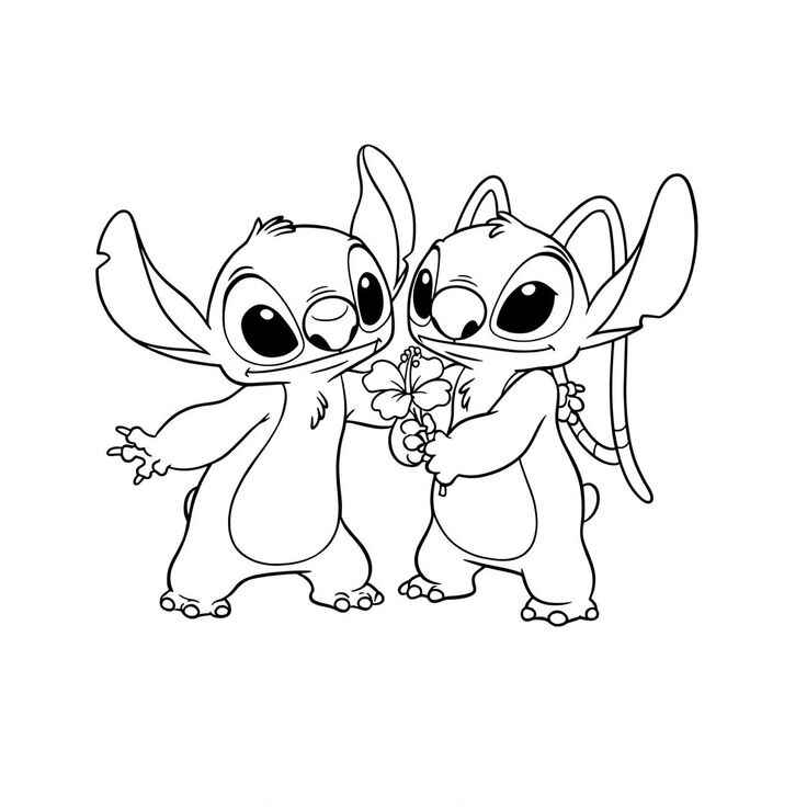 Desenho de Stitch Angel Desenho Colorir Imprimir 50