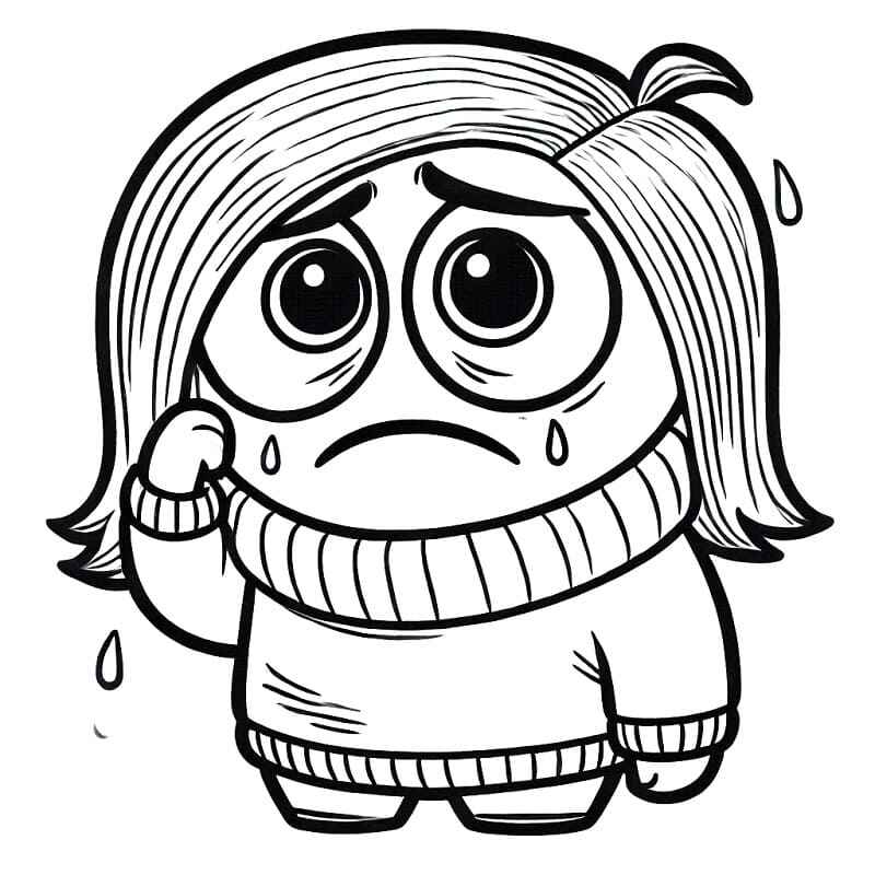 Desenho de Tristeza Divertidamente Desenho Colorir Imprimir 06