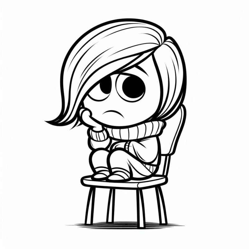 Desenho de Tristeza Divertidamente Desenho Colorir Imprimir 11