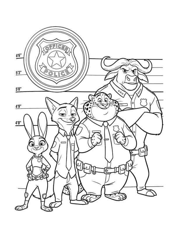 Desenho de Zootopia Desenho Colorir Imprimir 01