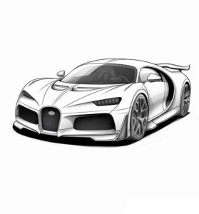Desenho de Bugatti Desenho Colorir Imprimir 05