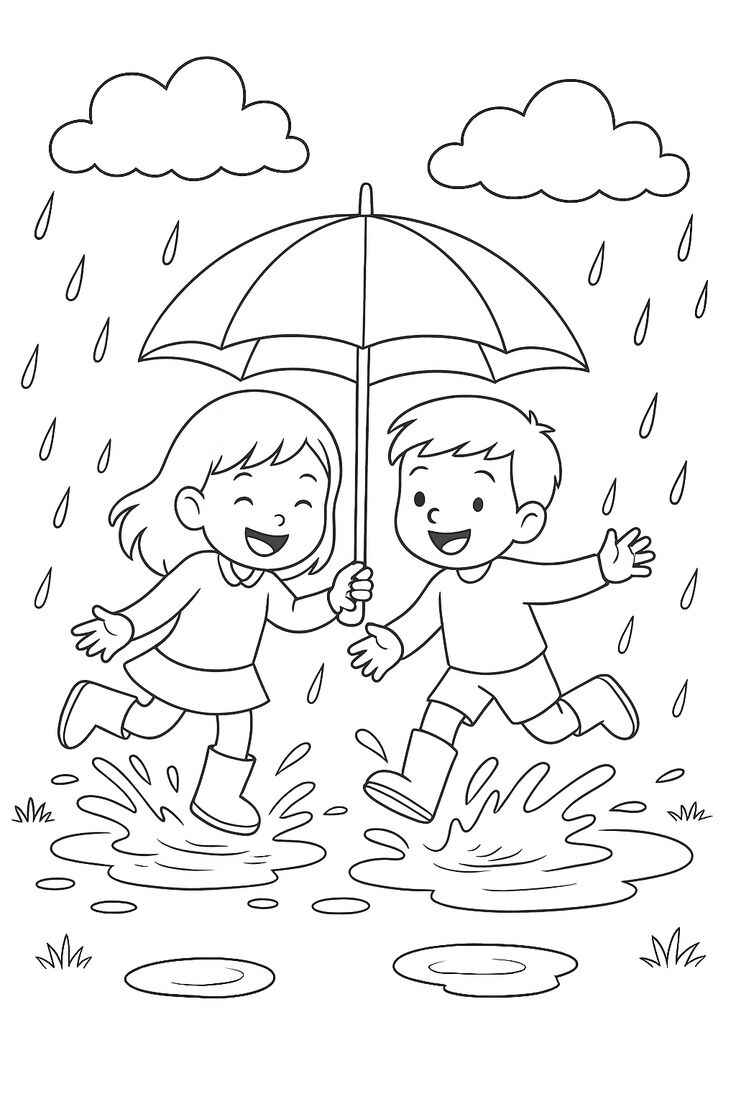 Desenho de Chuva Desenho Colorir Imprimir 02