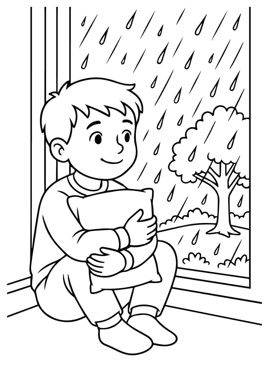 Desenho de Chuva Desenho Colorir Imprimir 06