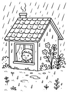 Desenho de Chuva Desenho Colorir Imprimir 08