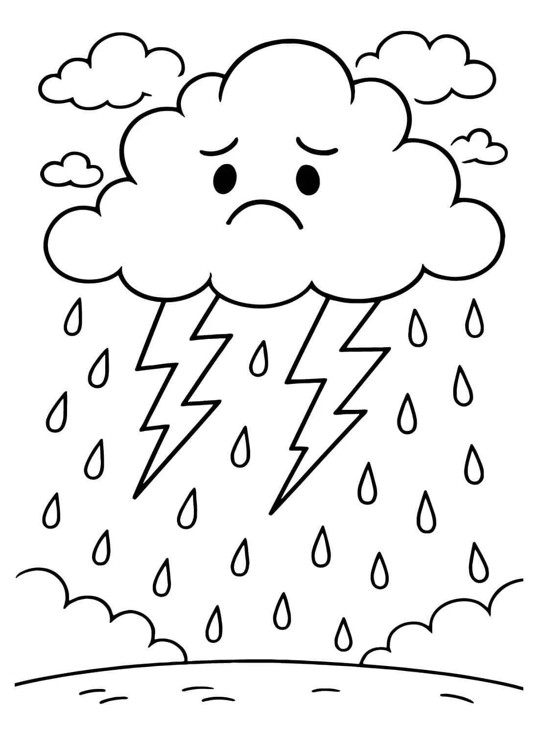 Desenho de Chuva Desenho Colorir Imprimir 11