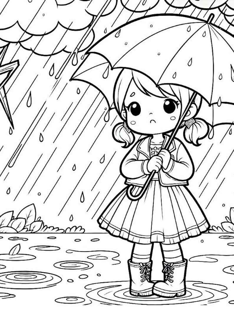 Desenho de Chuva Desenho Colorir Imprimir 12