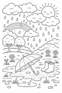 Desenho de Chuva Desenho Colorir Imprimir 21