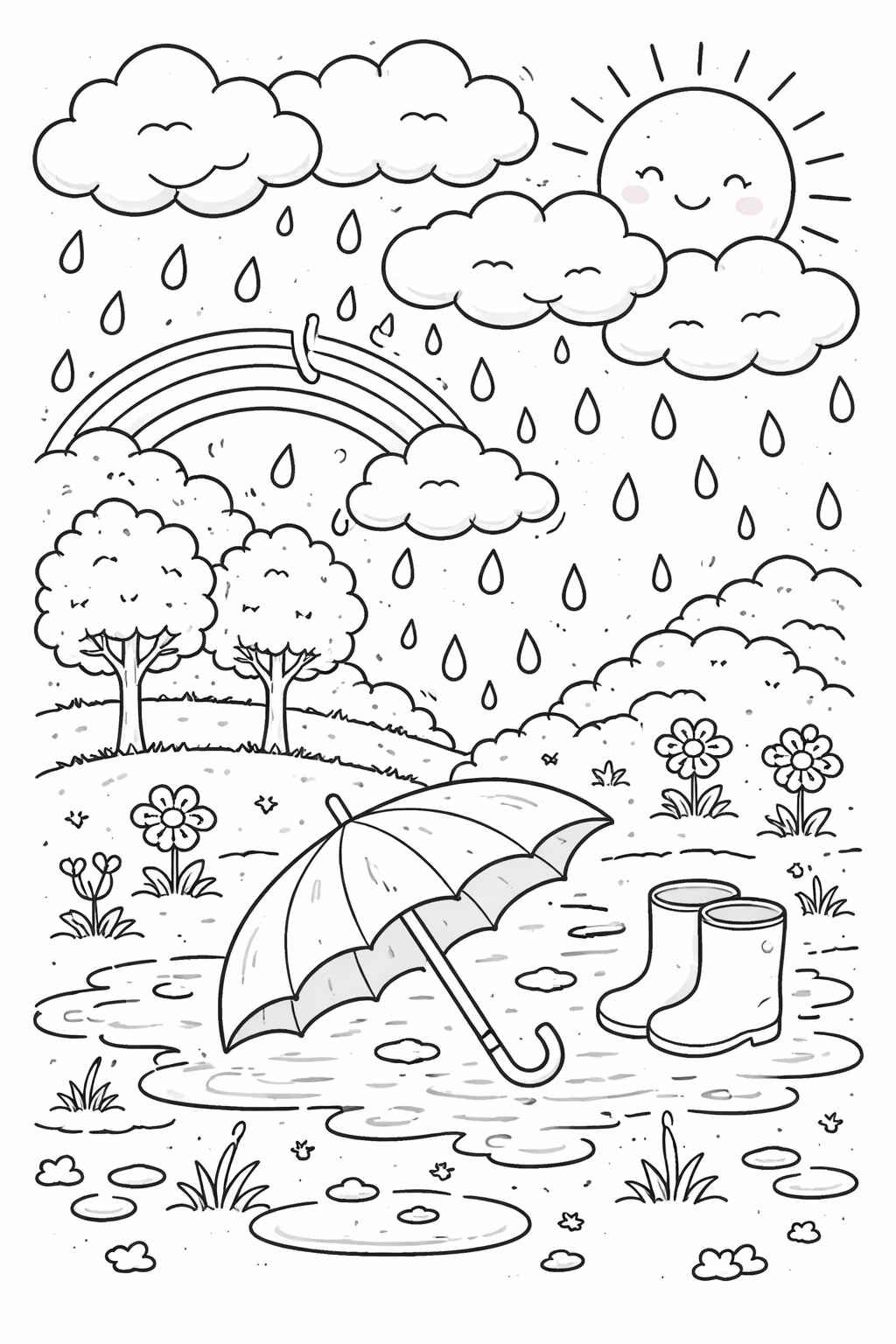 Desenho de Chuva Desenho Colorir Imprimir 21