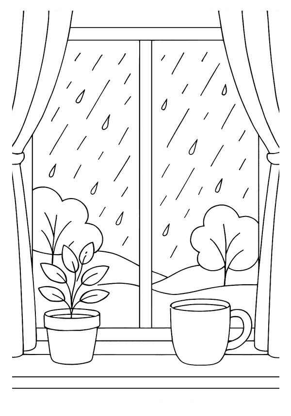 Desenho de Chuva Desenho Colorir Imprimir 24