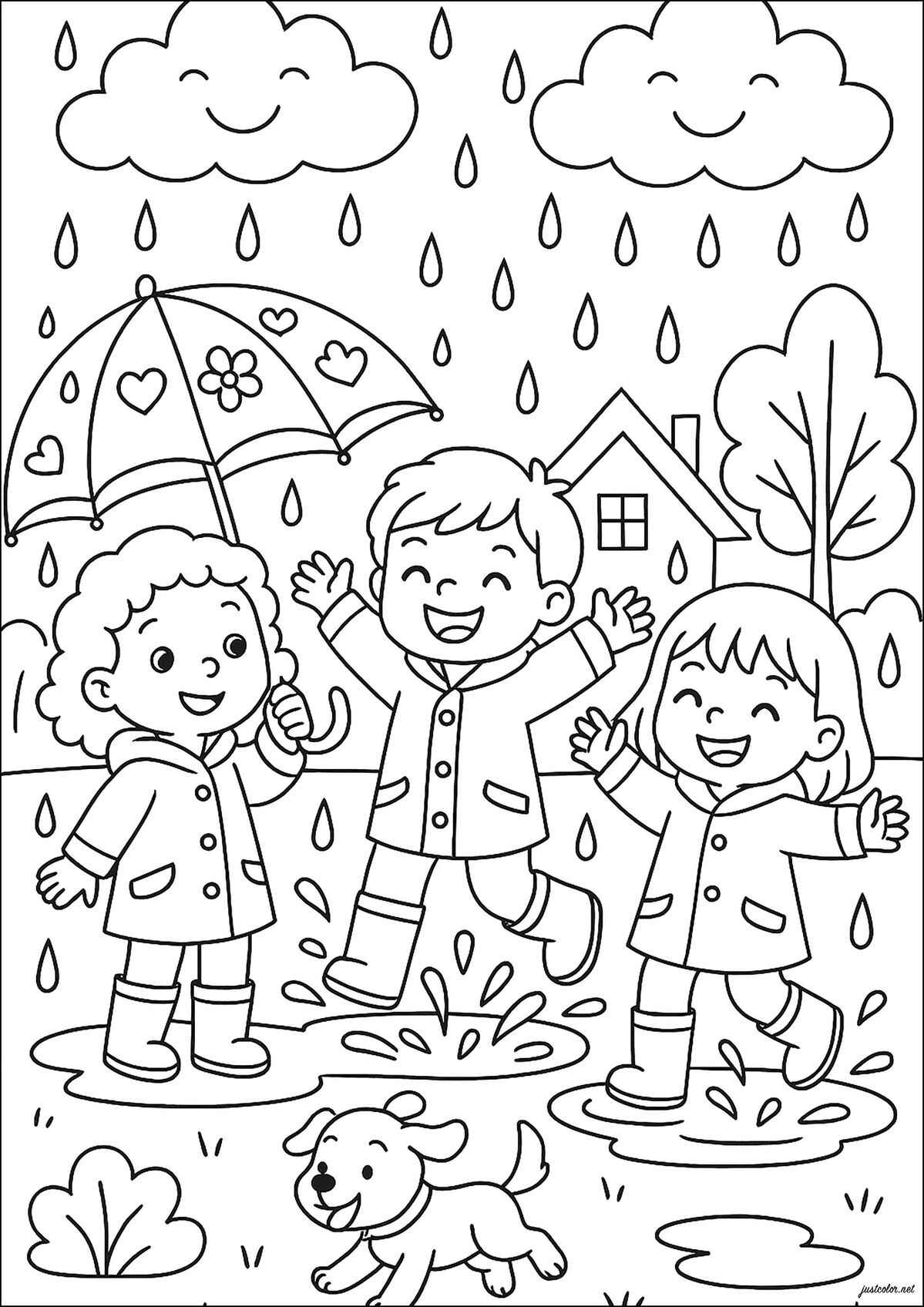 Desenho de Chuva Desenho Colorir Imprimir 34