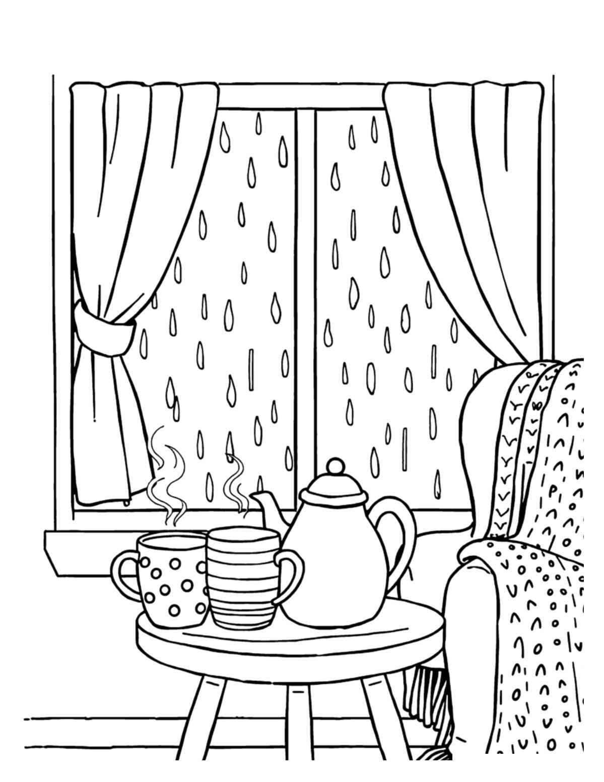 Desenho de Chuva Desenho Colorir Imprimir 35