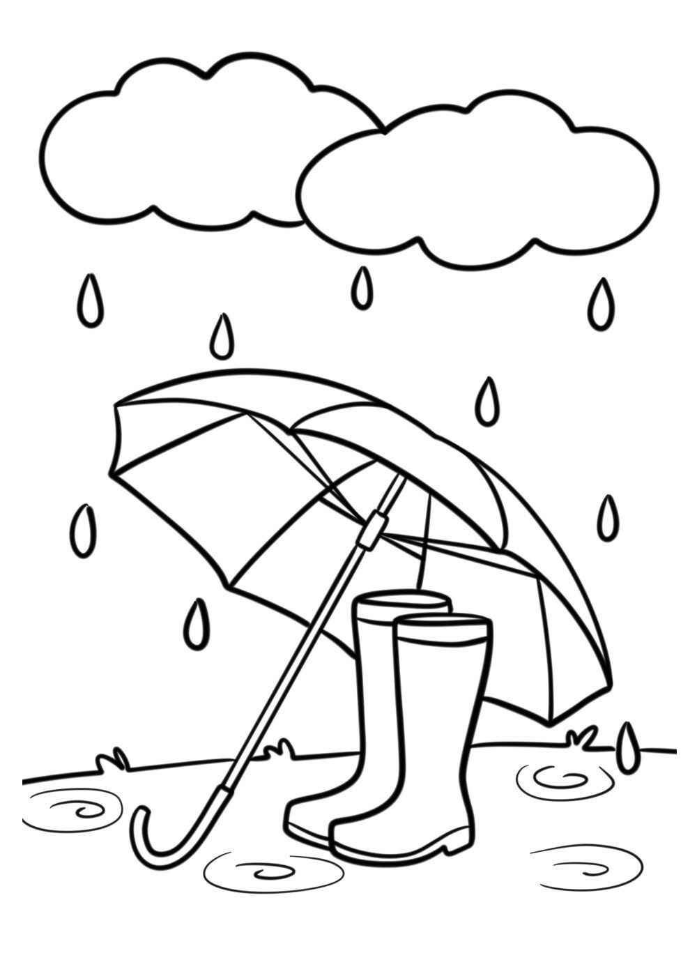 Desenho de Chuva Desenho Colorir Imprimir 37