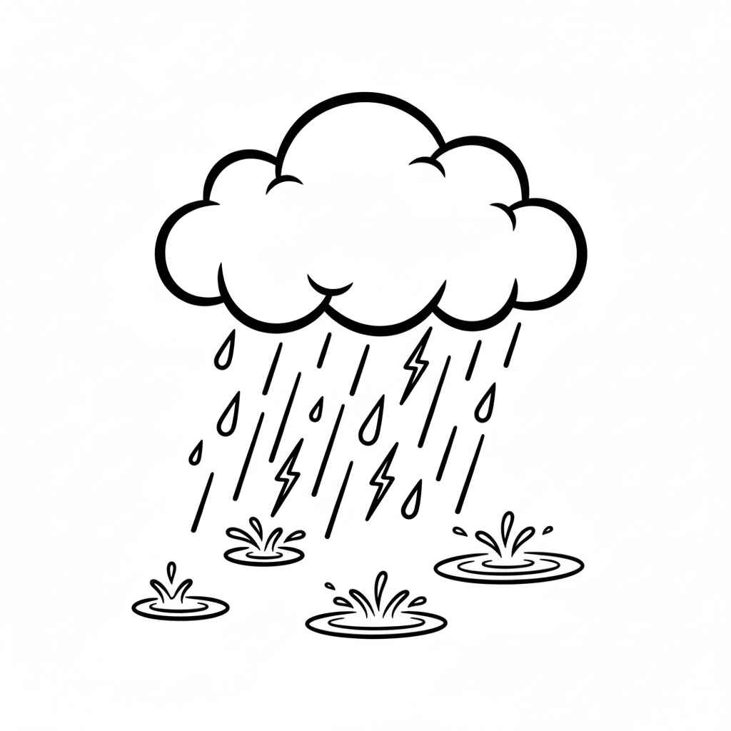 Chuva Desenho Colorir Imprimir 40