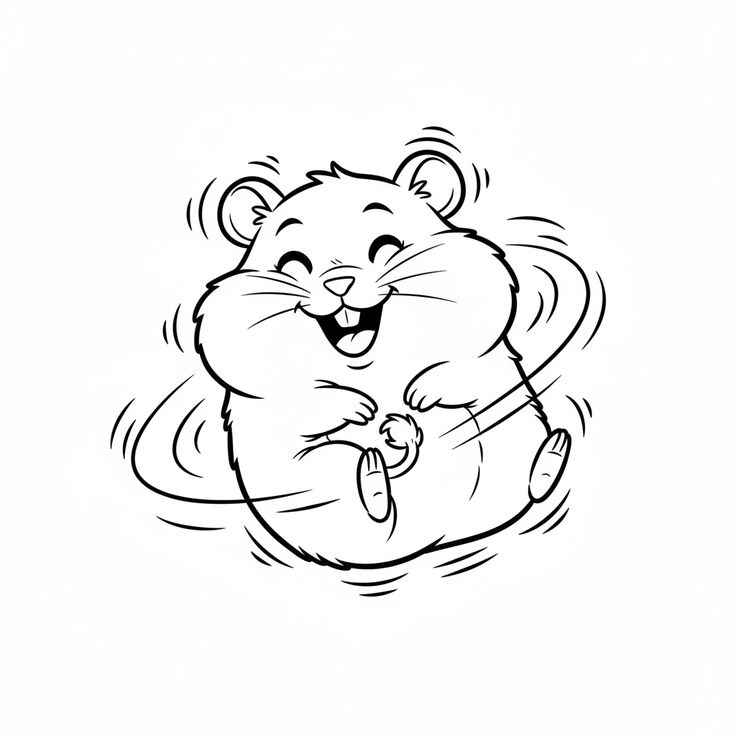 Desenho de Hamster Desenho Colorir Imprimir 02