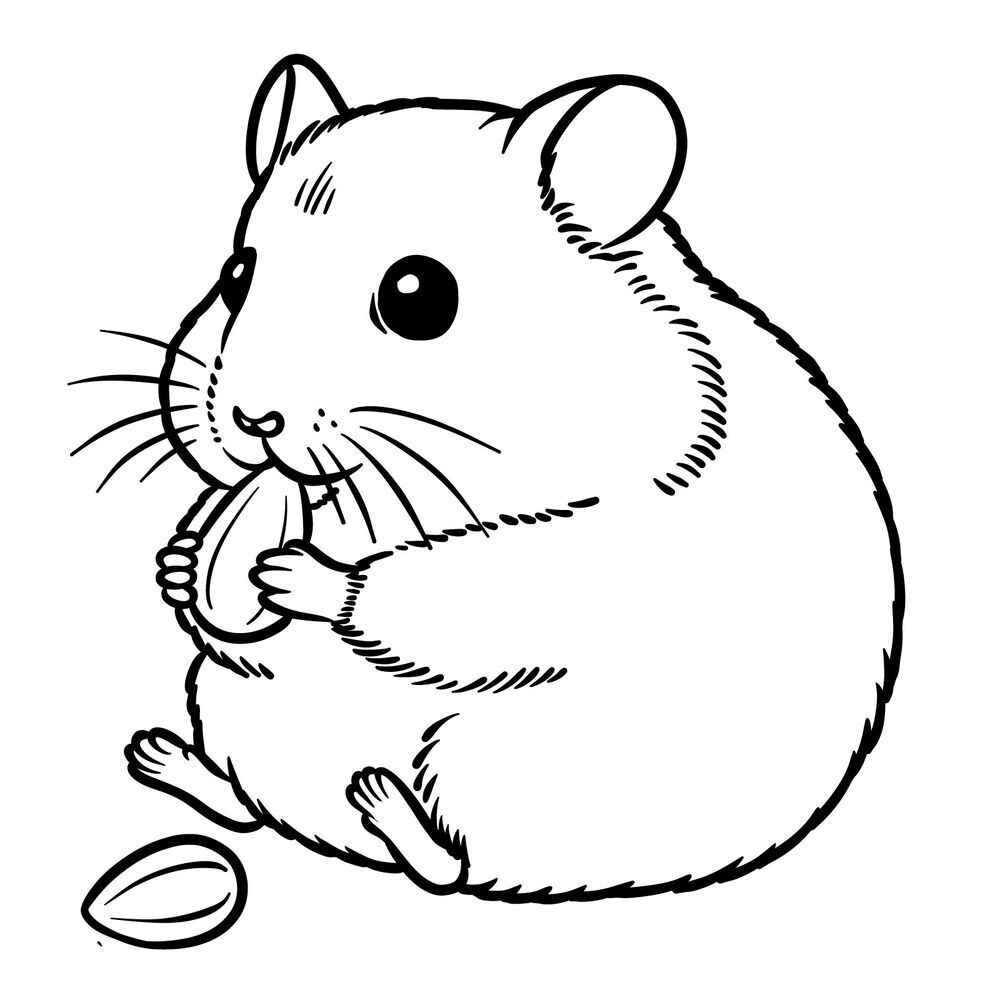 Desenho de Hamster Desenho Colorir Imprimir 03