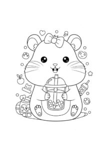 Desenho de Hamster Desenho Colorir Imprimir 07