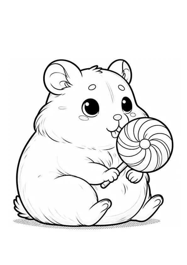 Desenho de Hamster Desenho Colorir Imprimir 09