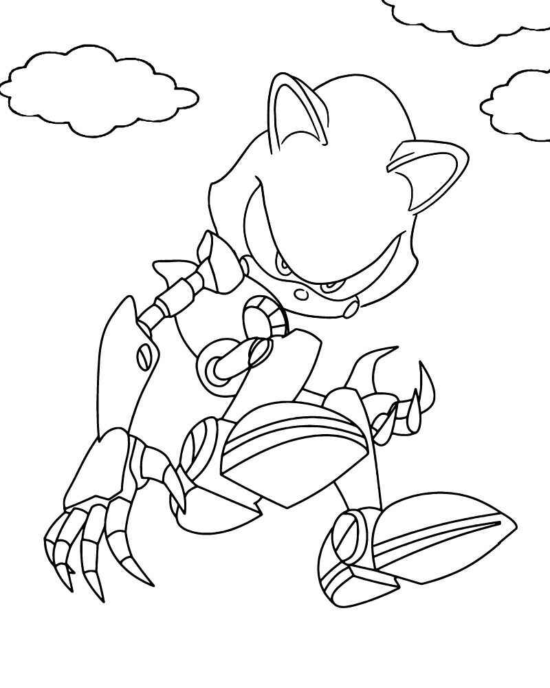Desenho de Metal Sonic Desenho Colorir Imprimir 03