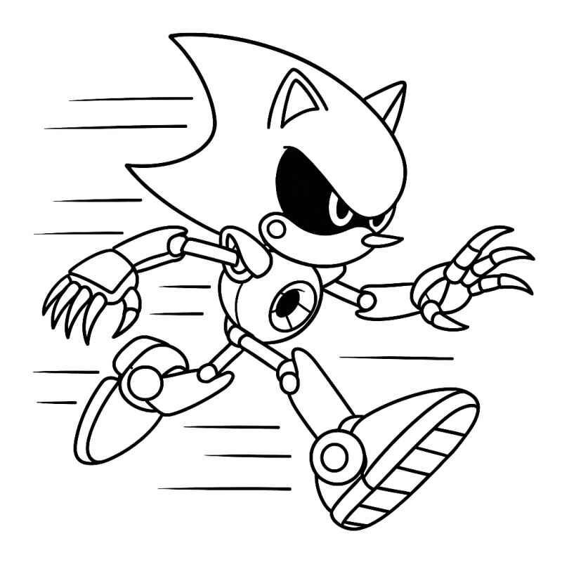 Desenho de Metal Sonic Desenho Colorir Imprimir 16