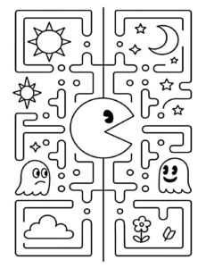 Desenho de Pacman Desenho Colorir Imprimir 08