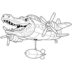 Desenho de Bombardino Crocodilo Desenho Colorir Imprimir 1