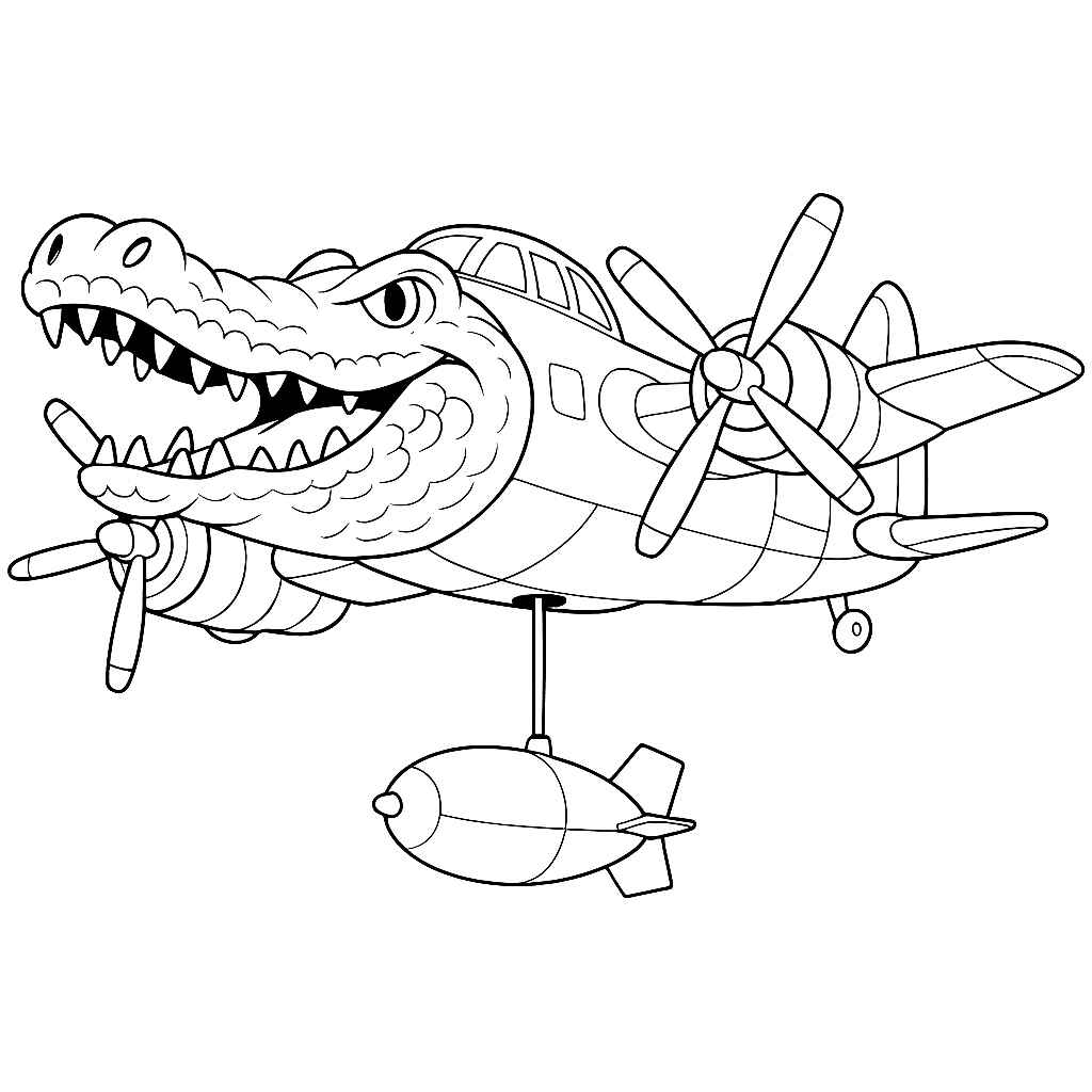 Desenho de Bombardino Crocodilo Desenho Colorir Imprimir 1