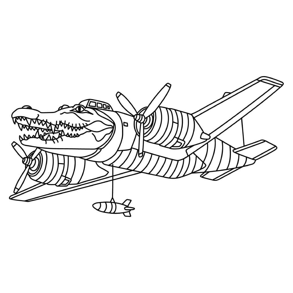 Desenho de Bombardino Crocodilo Desenho Colorir Imprimir 2