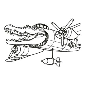 Desenho de Bombardino Crocodilo Desenho Colorir Imprimir 4