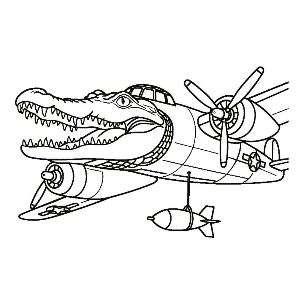 Desenho de Bombardino Crocodilo Desenho Colorir Imprimir 4