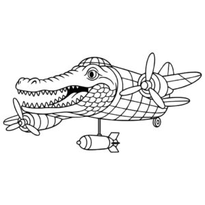 Desenho de Bombardino Crocodilo Desenho Colorir Imprimir 8