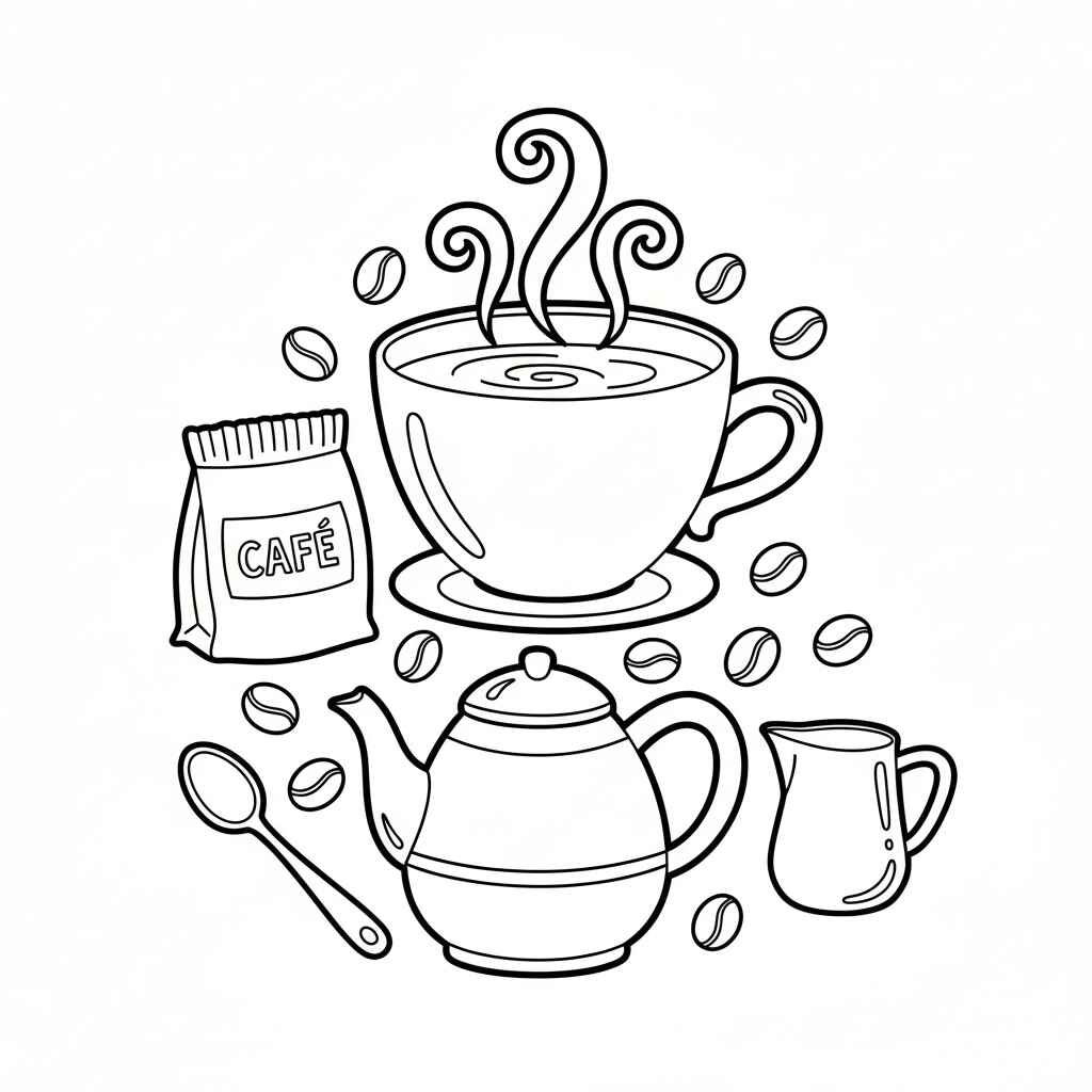 Desenho de Café Desenho Colorir Imprimir 13