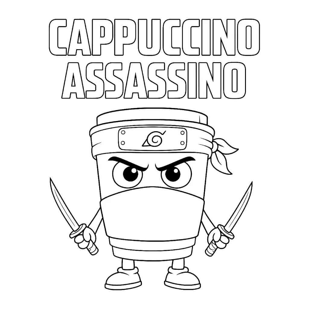 Desenho de Capuccino Assassino Desenho Colorir Imprimir 4