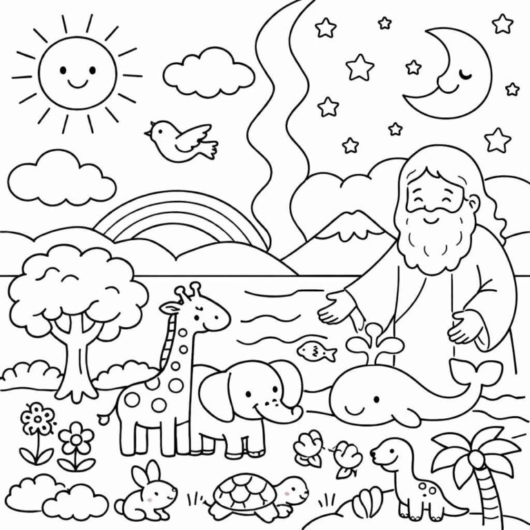 Desenhos da Criação do Mundo para Imprimir e Colorir