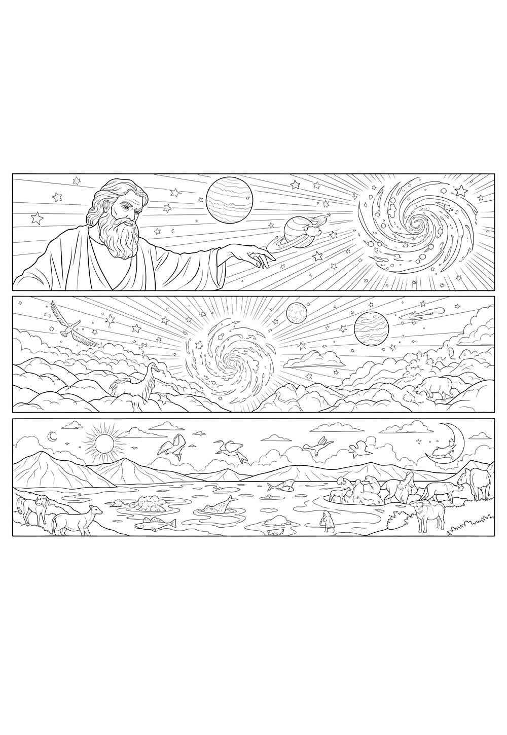 Desenho de Criação Do Mundo Desenho Colorir Imprimir 06