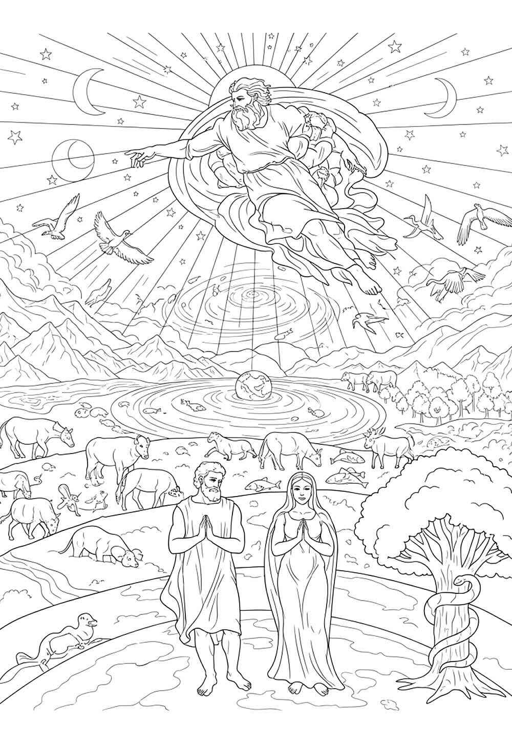 Desenho de Criação Do Mundo Desenho Colorir Imprimir 11