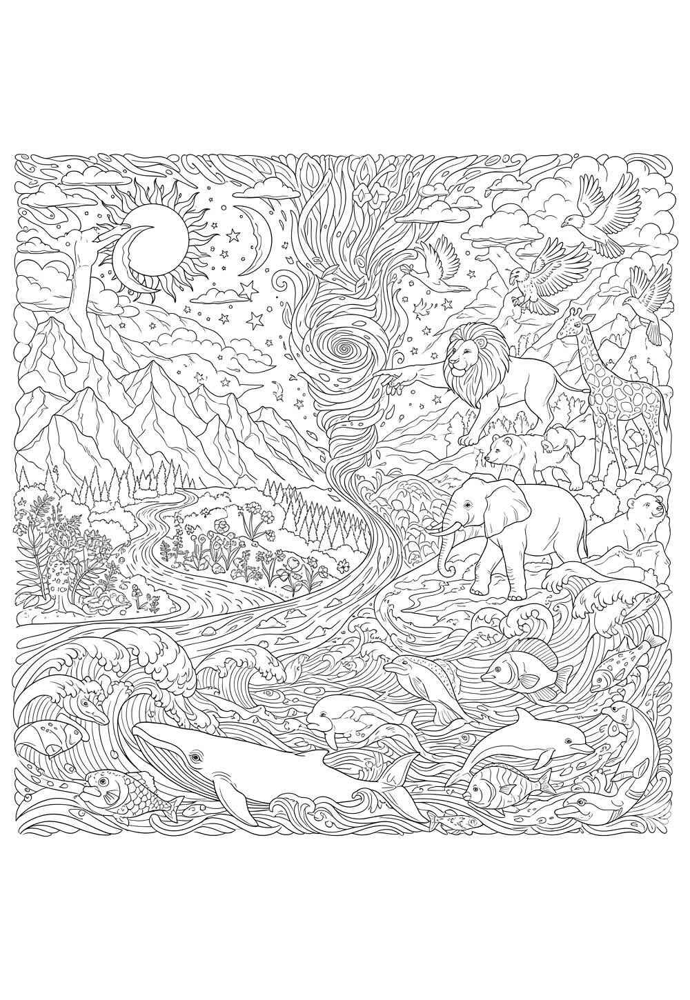 Desenho de Criação Do Mundo Desenho Colorir Imprimir 13