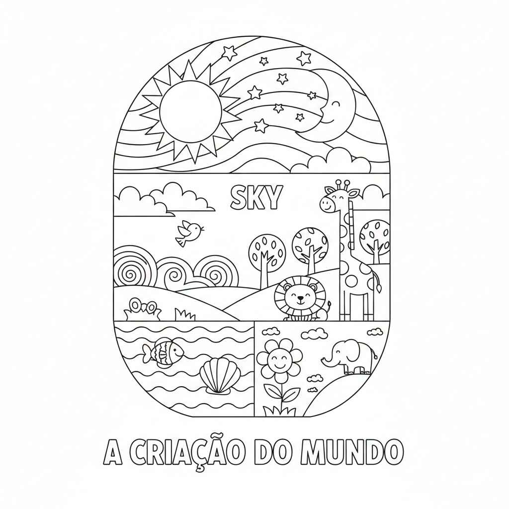 Criação Do Mundo Desenho Colorir Imprimir 15