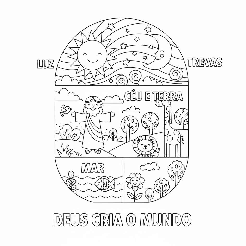 Criação Do Mundo Desenho Colorir Imprimir 16