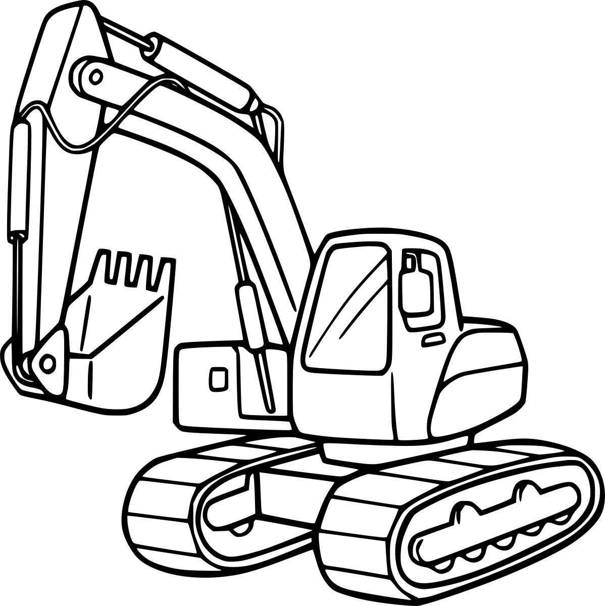 Desenho de Escavadeira Desenho Colorir Imprimir 01