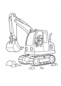Desenho de Escavadeira Desenho Colorir Imprimir 03