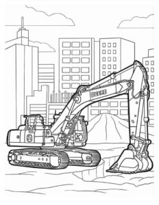 Desenho de Escavadeira Desenho Colorir Imprimir 07