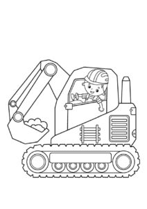 Desenho de Escavadeira Desenho Colorir Imprimir 10