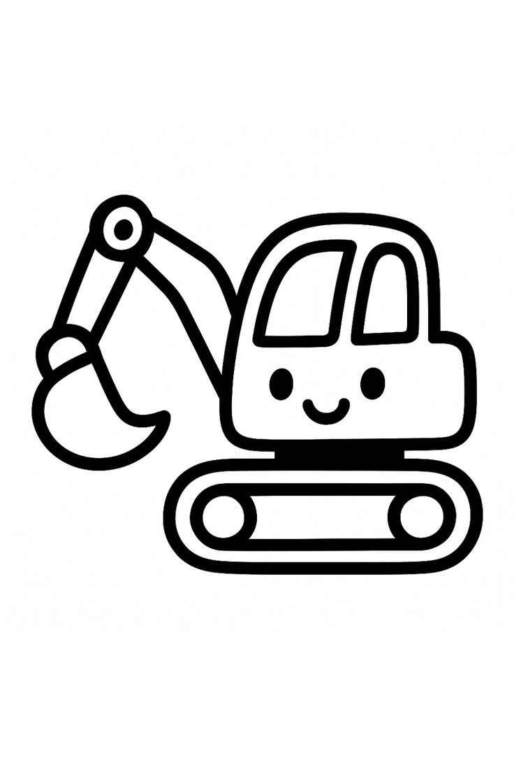 Desenho de Escavadeira Desenho Colorir Imprimir 11