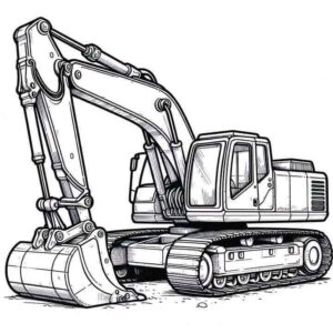 Desenho de Escavadeira Desenho Colorir Imprimir 14