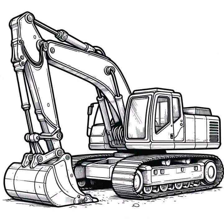 Desenho de Escavadeira Desenho Colorir Imprimir 14