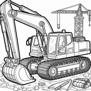 Desenho de Escavadeira Desenho Colorir Imprimir 17